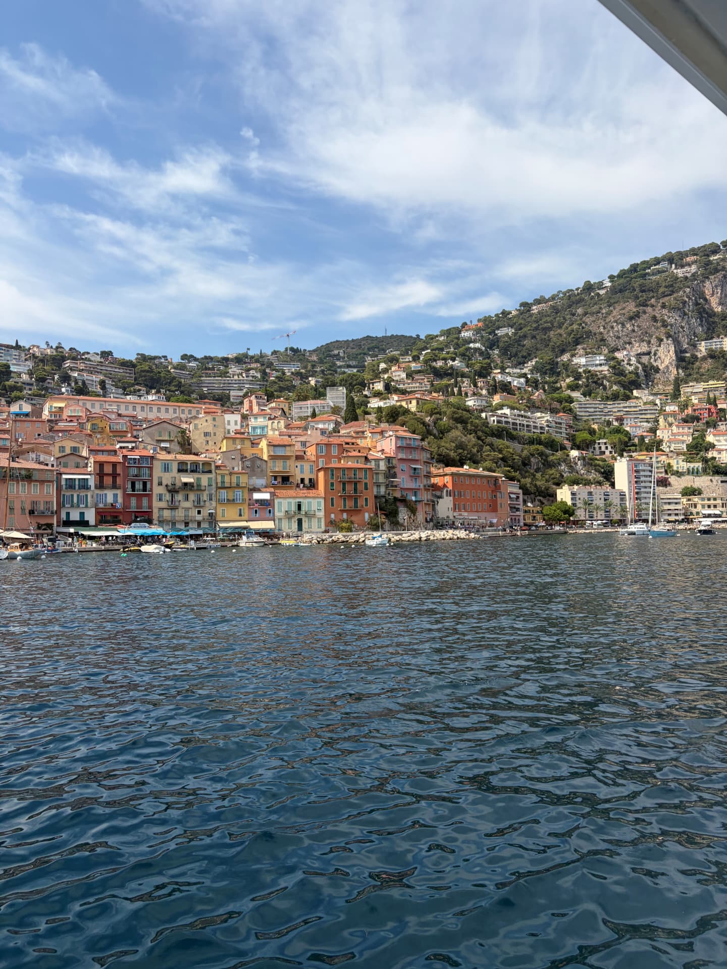 A coastal village seen from the water